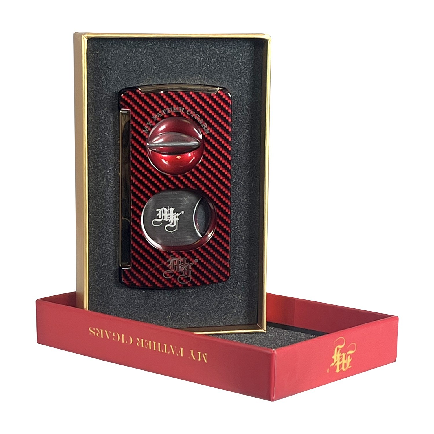My Father Triple Cigar Cutter – Blue Carbon