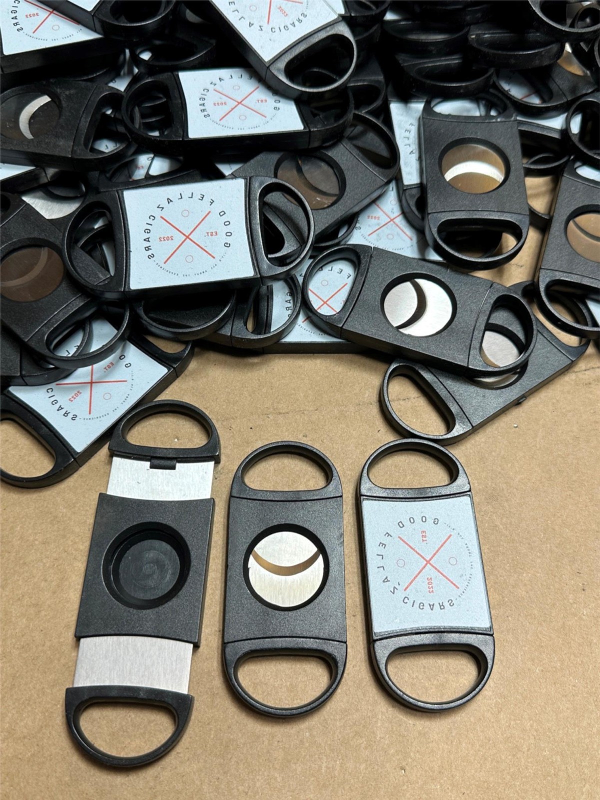 25x PC Lot Pocket Cigar Cutter Stainless Steel Branded Good Fellaz Cigars