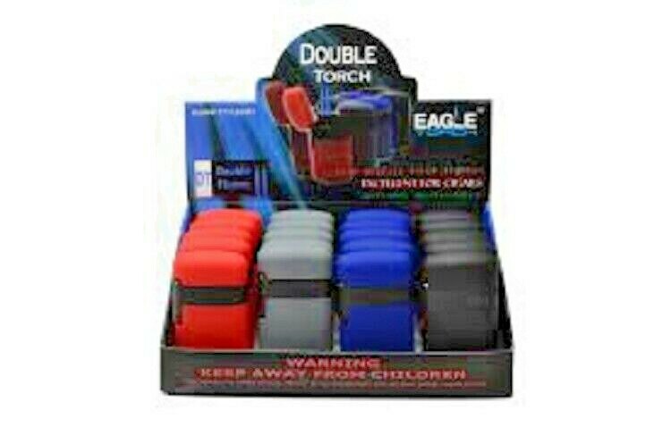 Eagle Torch Double Torch Lighter PT#130DT Butane Refillable W/Safe Stop 4 Color