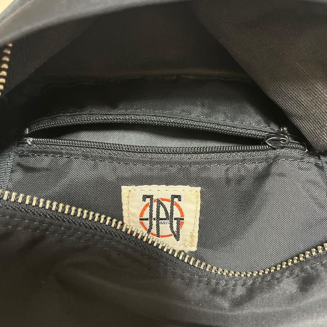 Jean Paul Gaultier Backpack Shoulder Bag Black Embossed Logo Womens From Japan