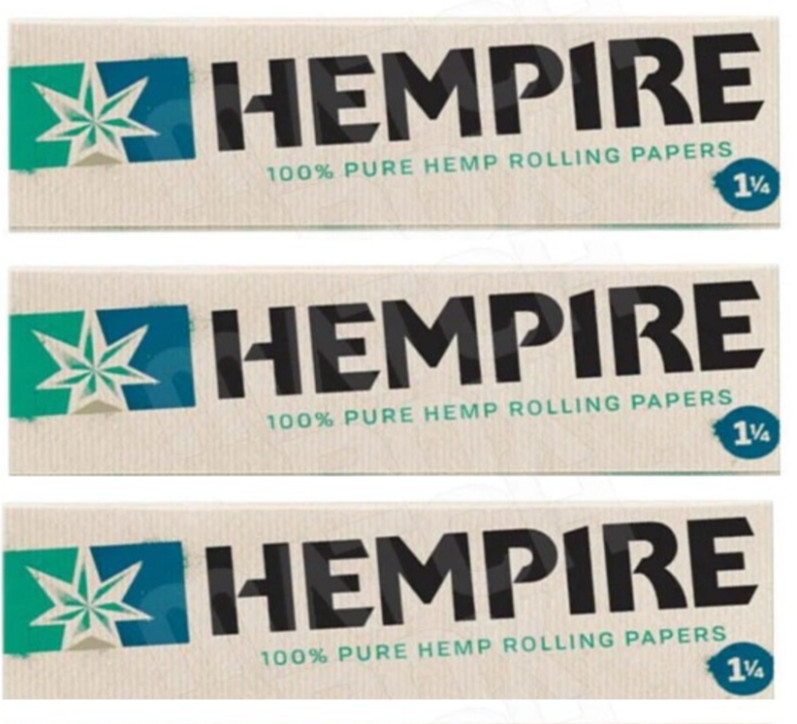 3x Hempire 1 1/4 Rolling Papers Pure Hemp 150Lvs 3/PKS ECONOMY Pack USA SHPD
