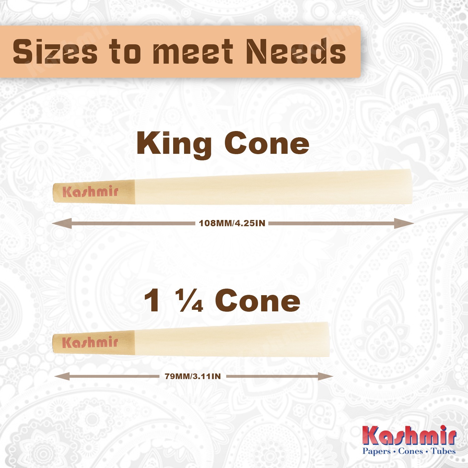 Kashmir King Unbleached Pre Rolled Cones 1000 Ct Bulk Box Rolling Papers & Tips