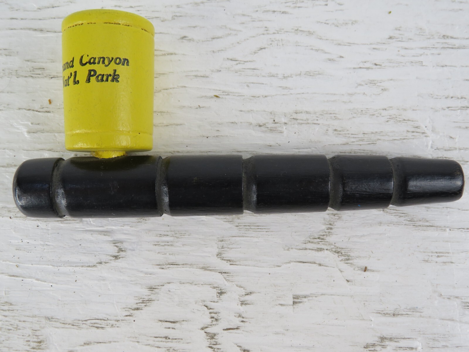vtg Wooden Tobacco Novelty Smoking Pipe Grand Canyon Park souvenir Black Yellow