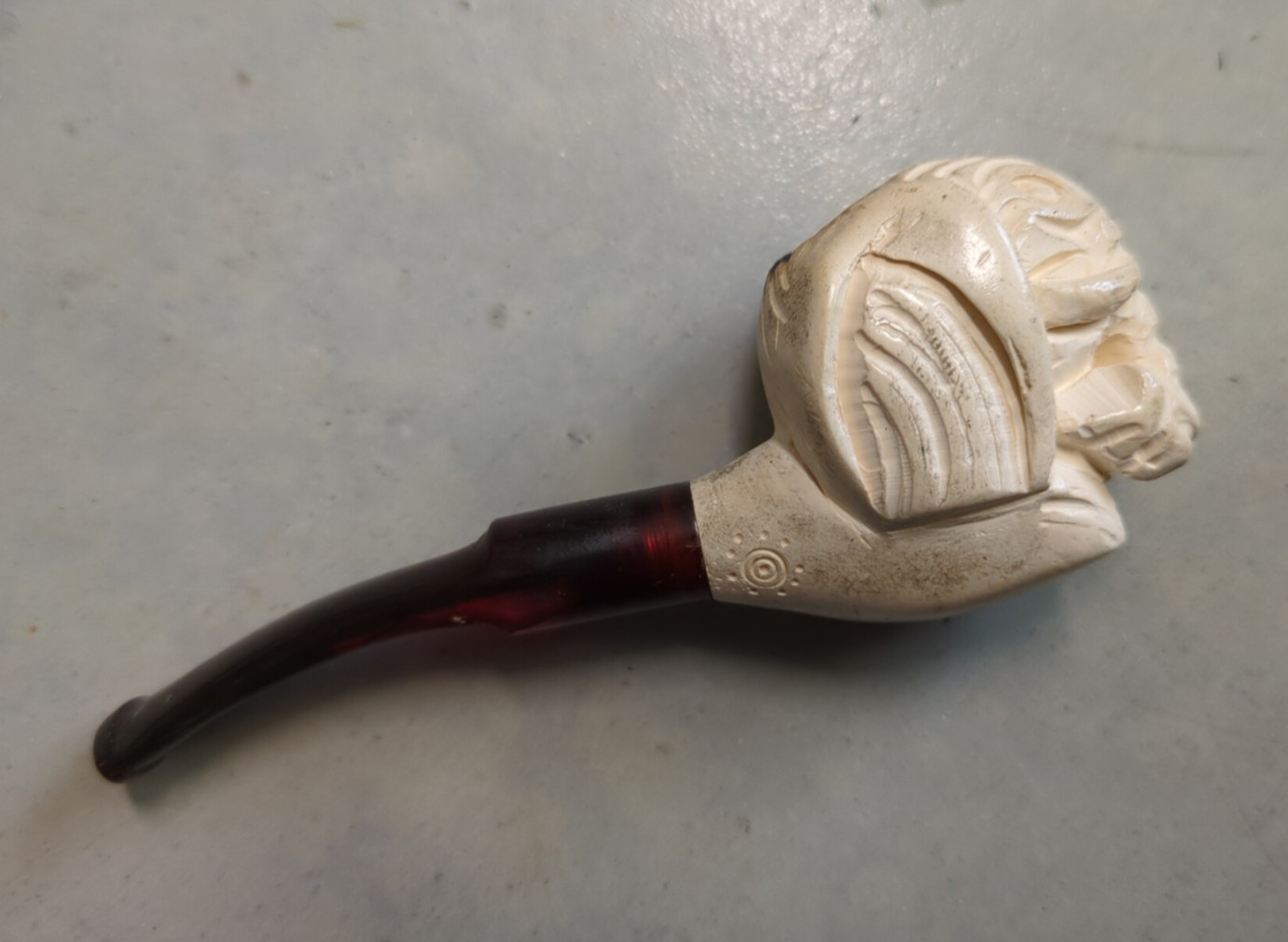 Vintage Meerschaum Carved Elephant Head Tobacco Pipe – Turkey/India?