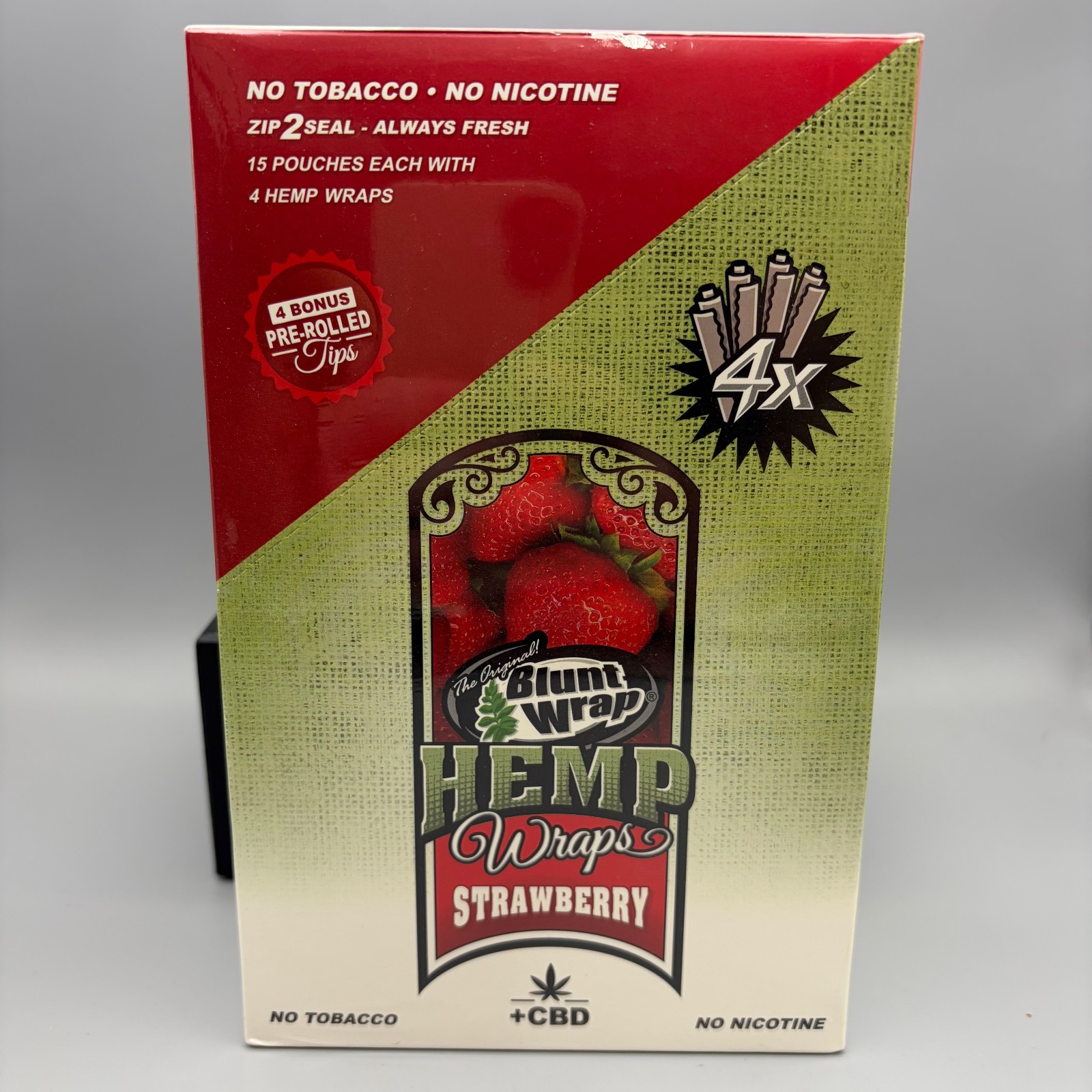 The Original Wraps Strawberry Full Box 15 Packs 4 Wraps a Pack Free Shipping