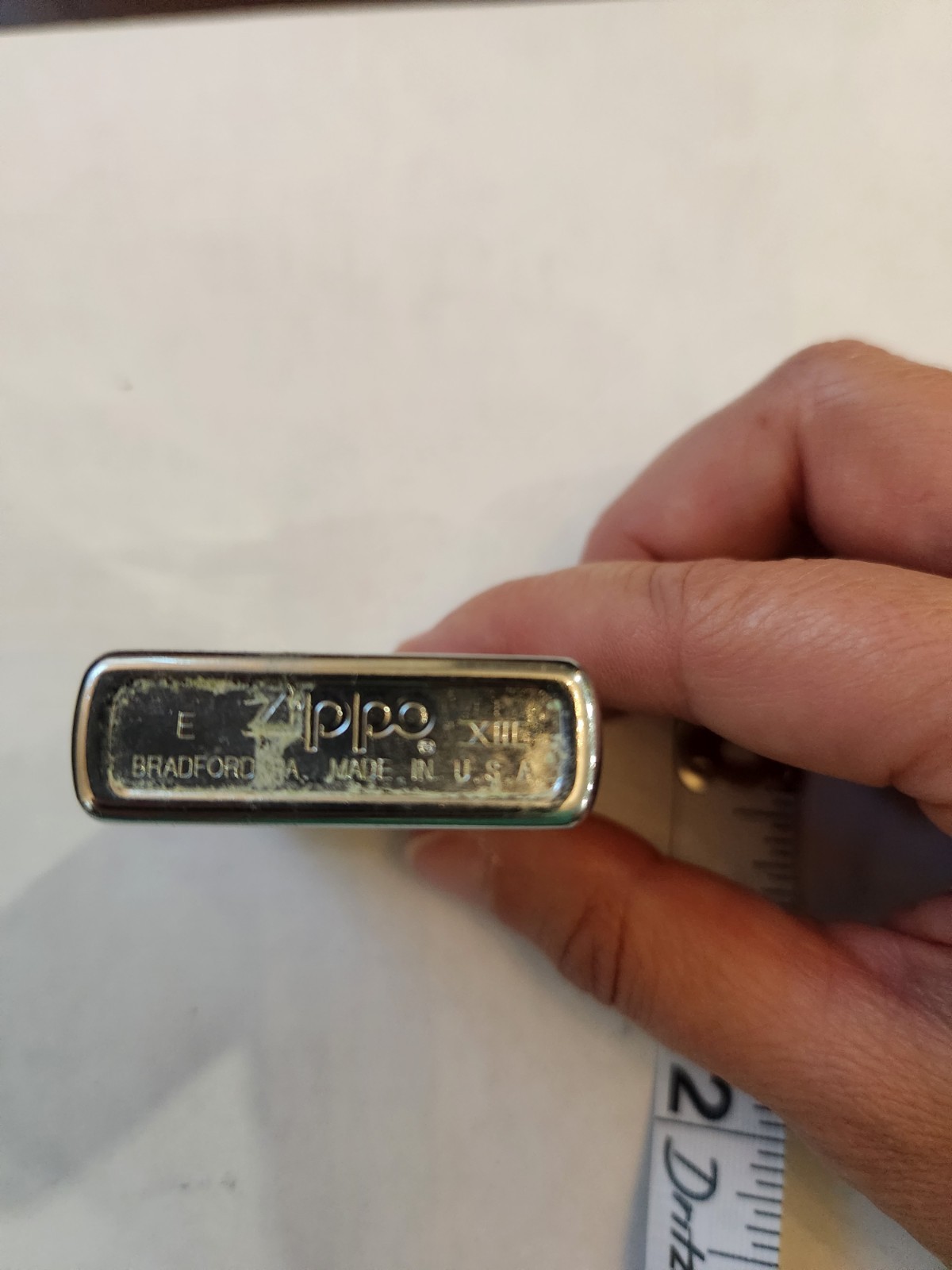 Vintage Zippo Polished Chrome E XIII Buck