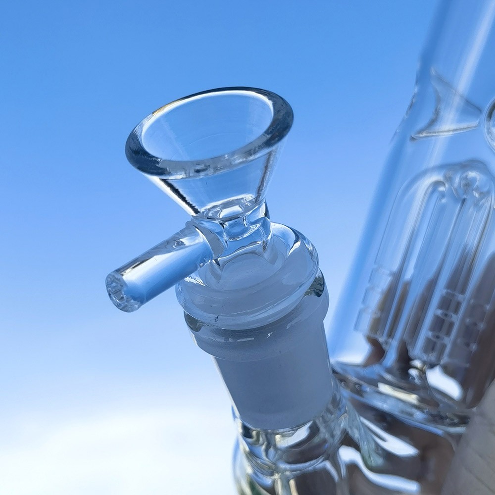 1X 10″ Clear Glass Bong Water Pipe Smoking Hand Hookah Shisha W/ 14mm Bowl US