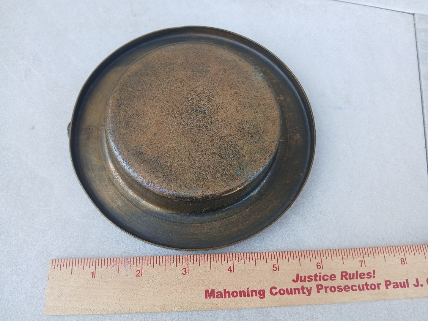 Vintage Silver Crest Bronze Ashtray Decorative