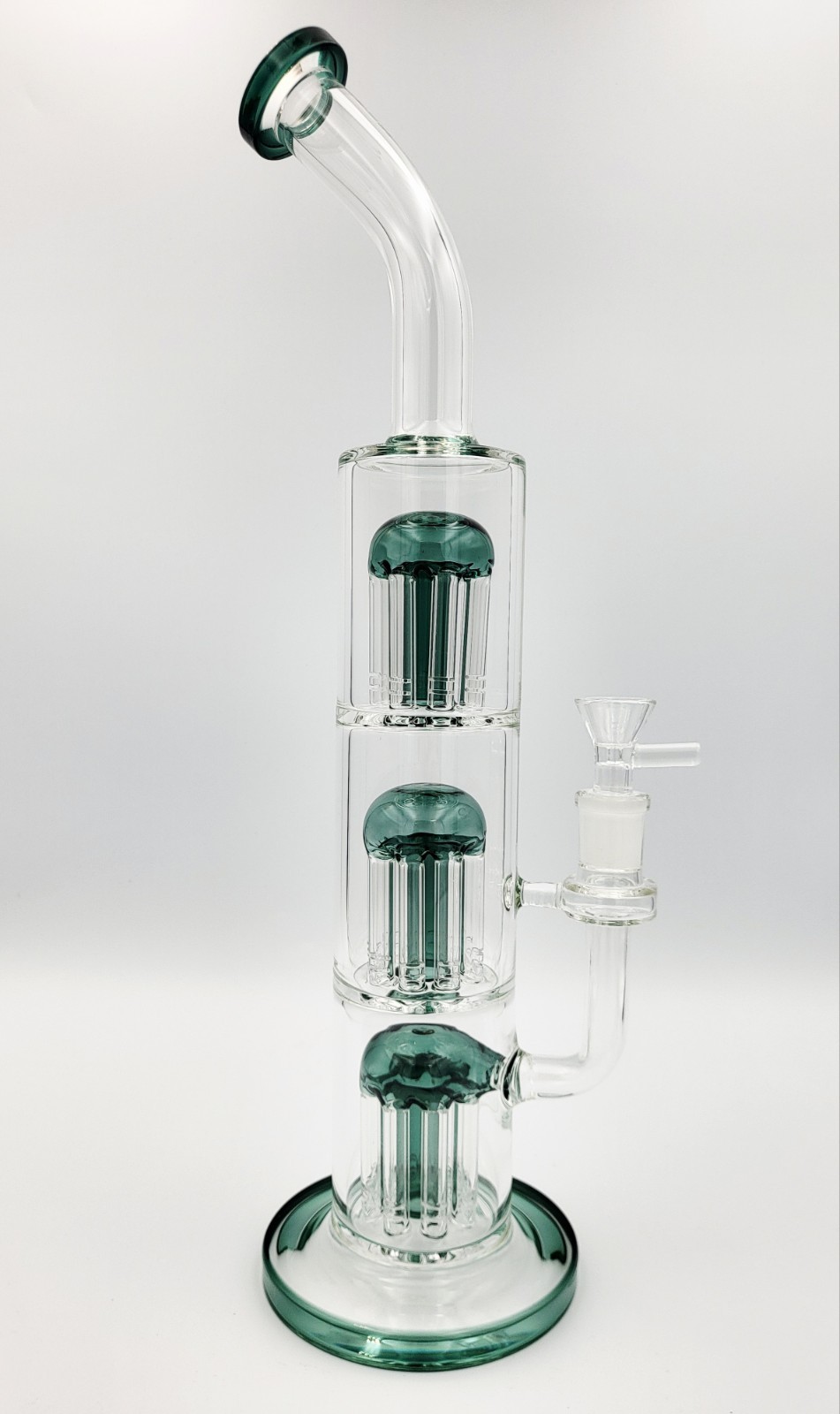 15″ Glass Triple Perk Bong Multi Arm Tree Perk Rig High Quality Glass Pipe.