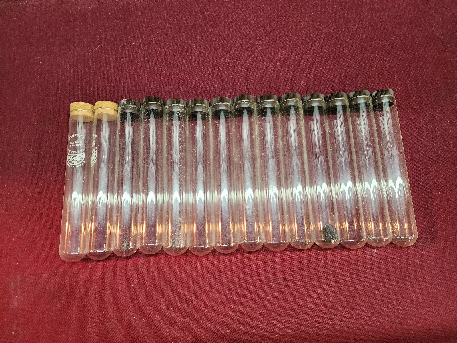 Vtg Cigar Glass Tubes with tops Very Good Condition Qty 14