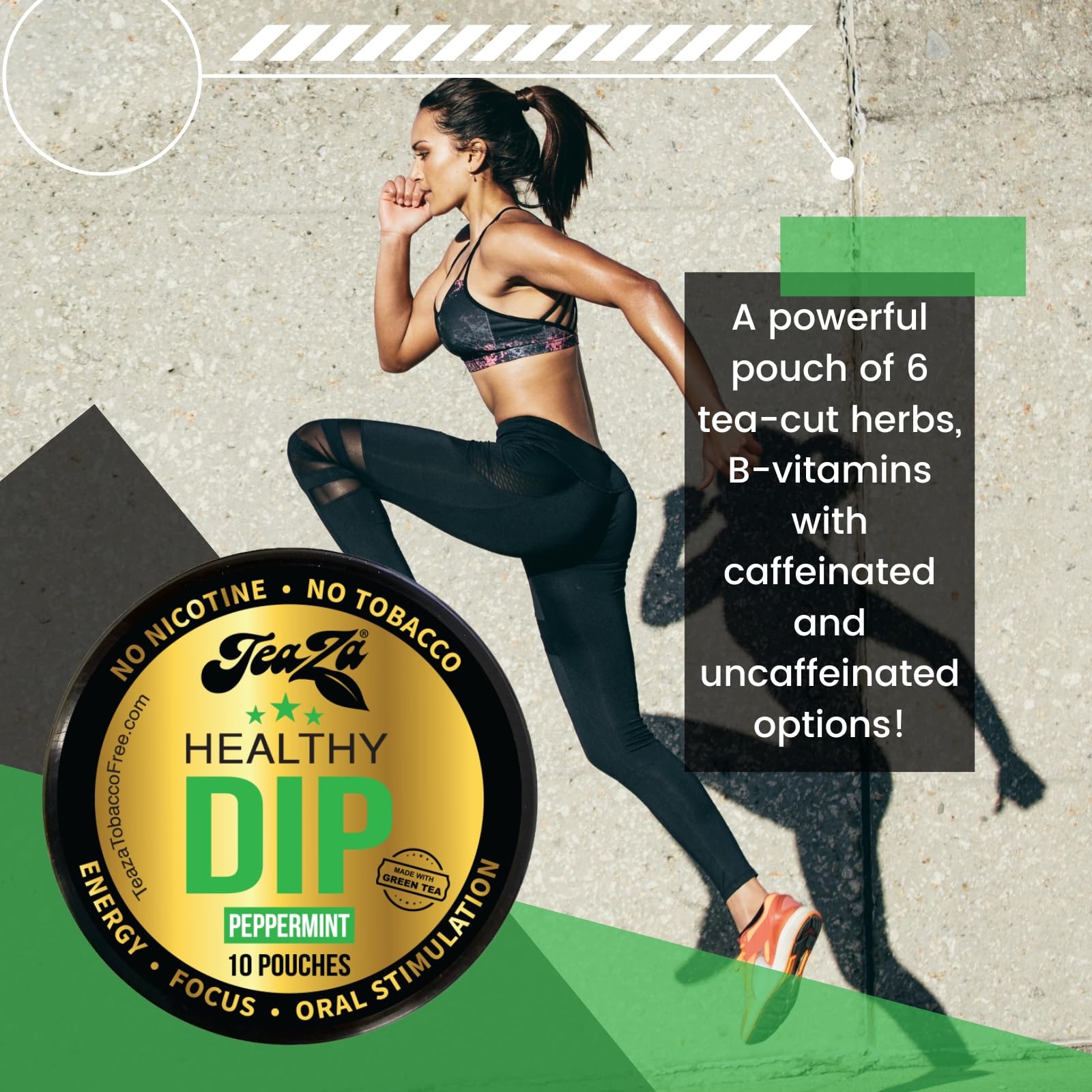Peppermint Herbal Energy Pouches – 10 Count Camo Pucks for Boosted Focus