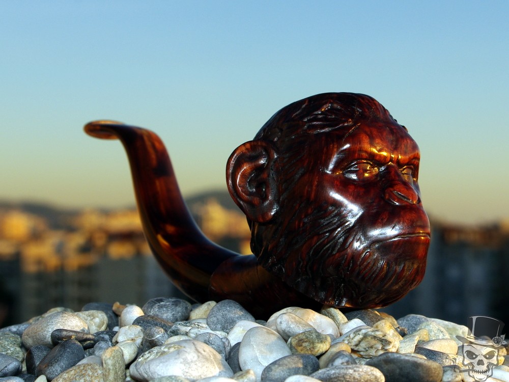 Caesar (Planet of the Apes) Briar Wood Portrait Tobacco Pipe M-421 Oguz Simsek