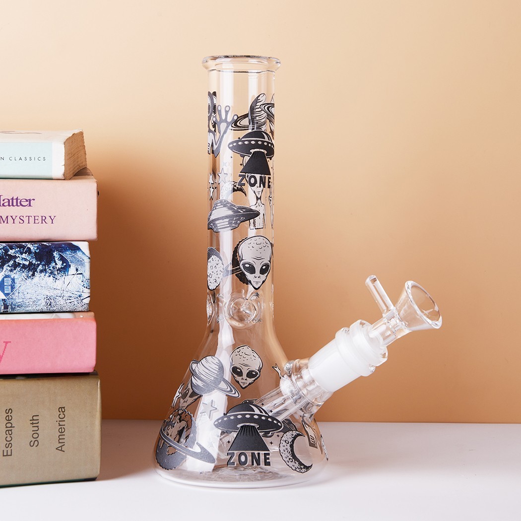 7.8″ Aliens Fluorescent Glass Bong Water Pipe Smoking Ash Catcher Beaker 14MM