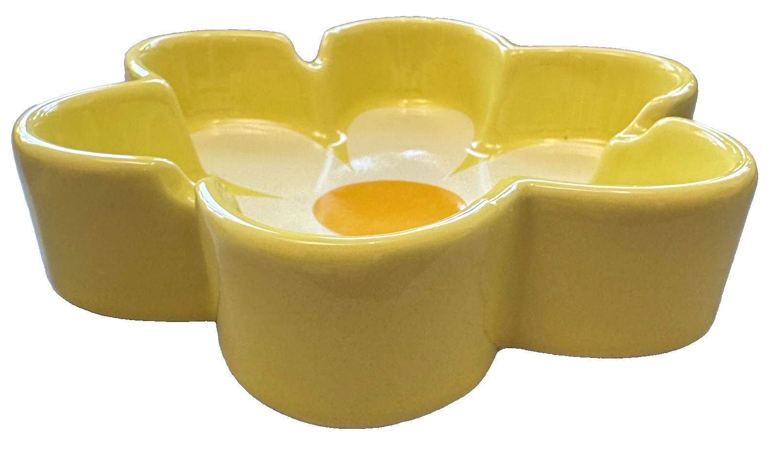 Canna Style Ashtray Daisy Flower Retro Porcelain Yellow Blunt Joint Girly 4.75″
