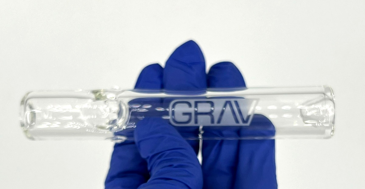 GRAV 4.7″ STEAMROLLER PIPE ONE HITTER TASTER CHILLUM BOWL THICK GLASS *FREE GIFT