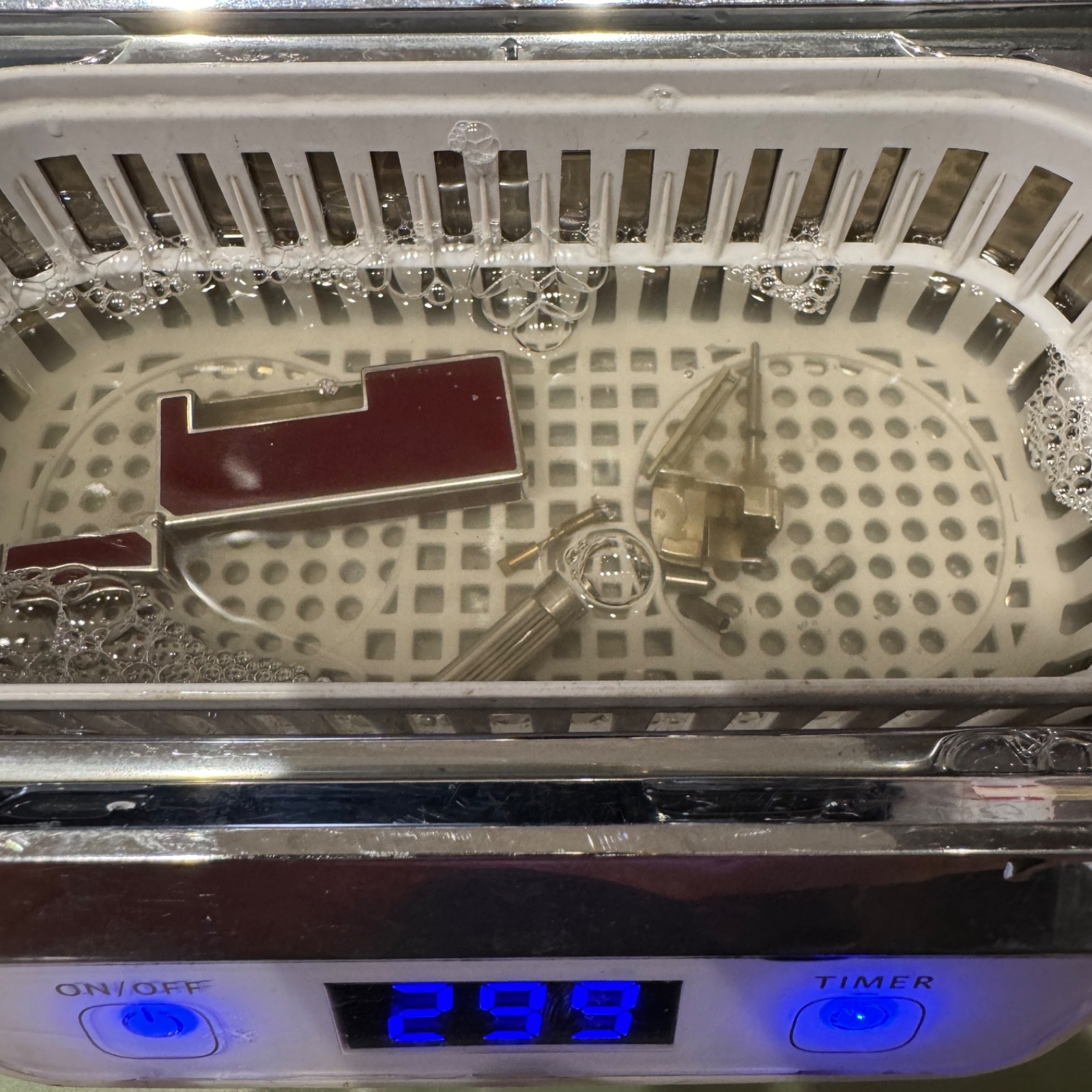 Dunhill Lighter Silver/Red _Ultrasonically Cleaned_Working