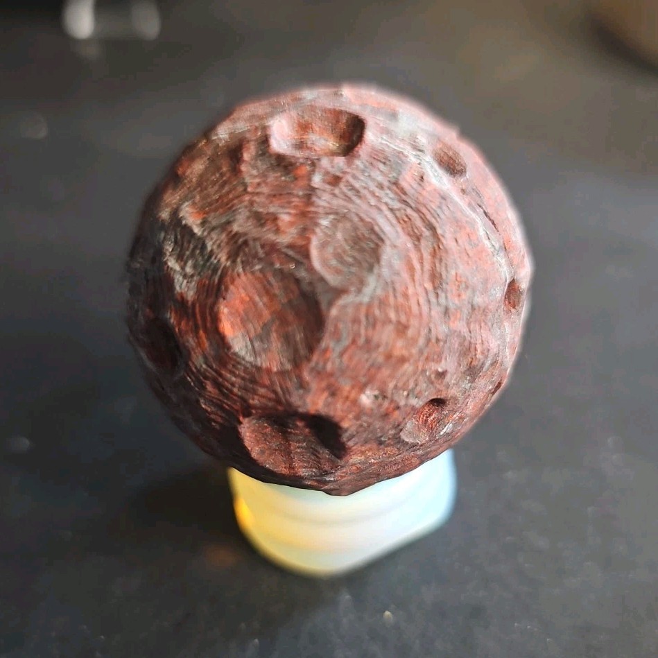 Volcanic Moon Sphere Carving – Lava Stone Planet Decor Crystal Sphere