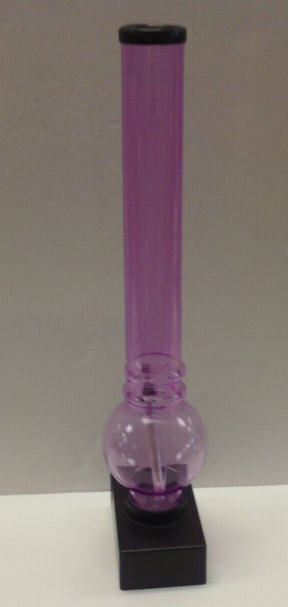 18″ ACRYLIC PLASTIC STRAIGHT BUBBLE HOOKAH WATER PIPE T CARB BONG STORAGE BASE