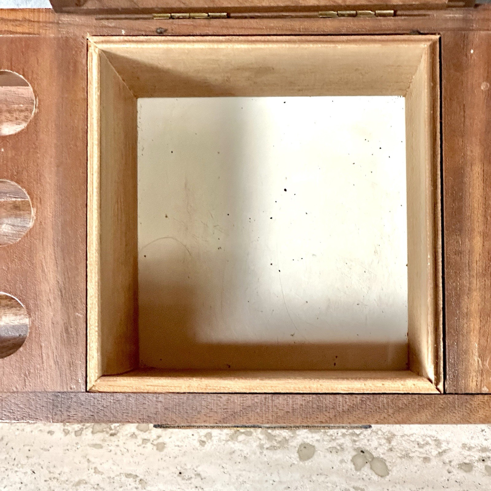 Vintage Decatur Ind. Walnut 6 Pipe Rack/Stand Humidor~Maxwell AFB SOS Patch