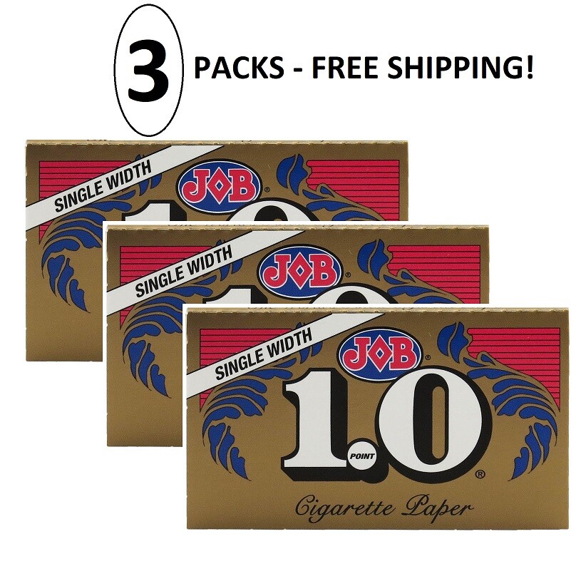 3 Packs of JOB Gold 1.0 Single Wide Cigarette Rolling Papers – FREE SHIPPING