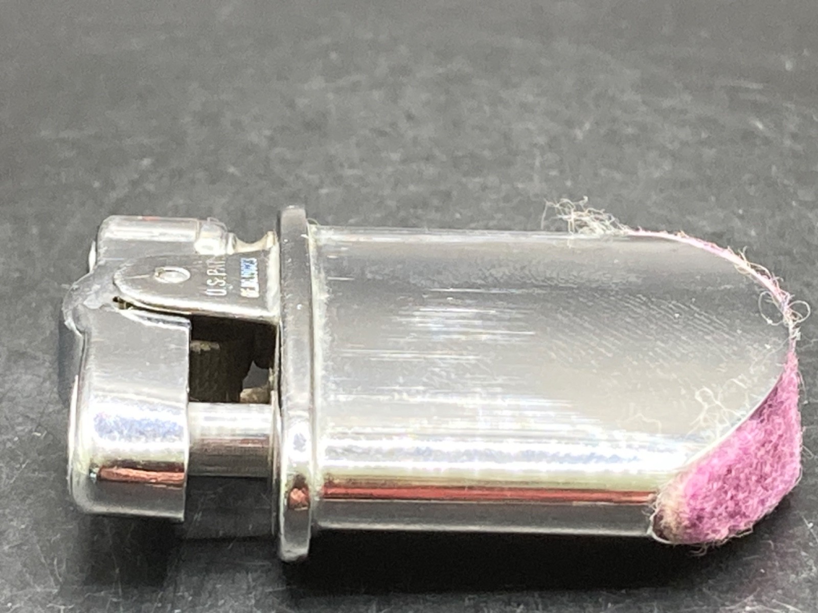 Vintage Ronson “Rondette” Pocket Lighter, Chrome and Black Enamel