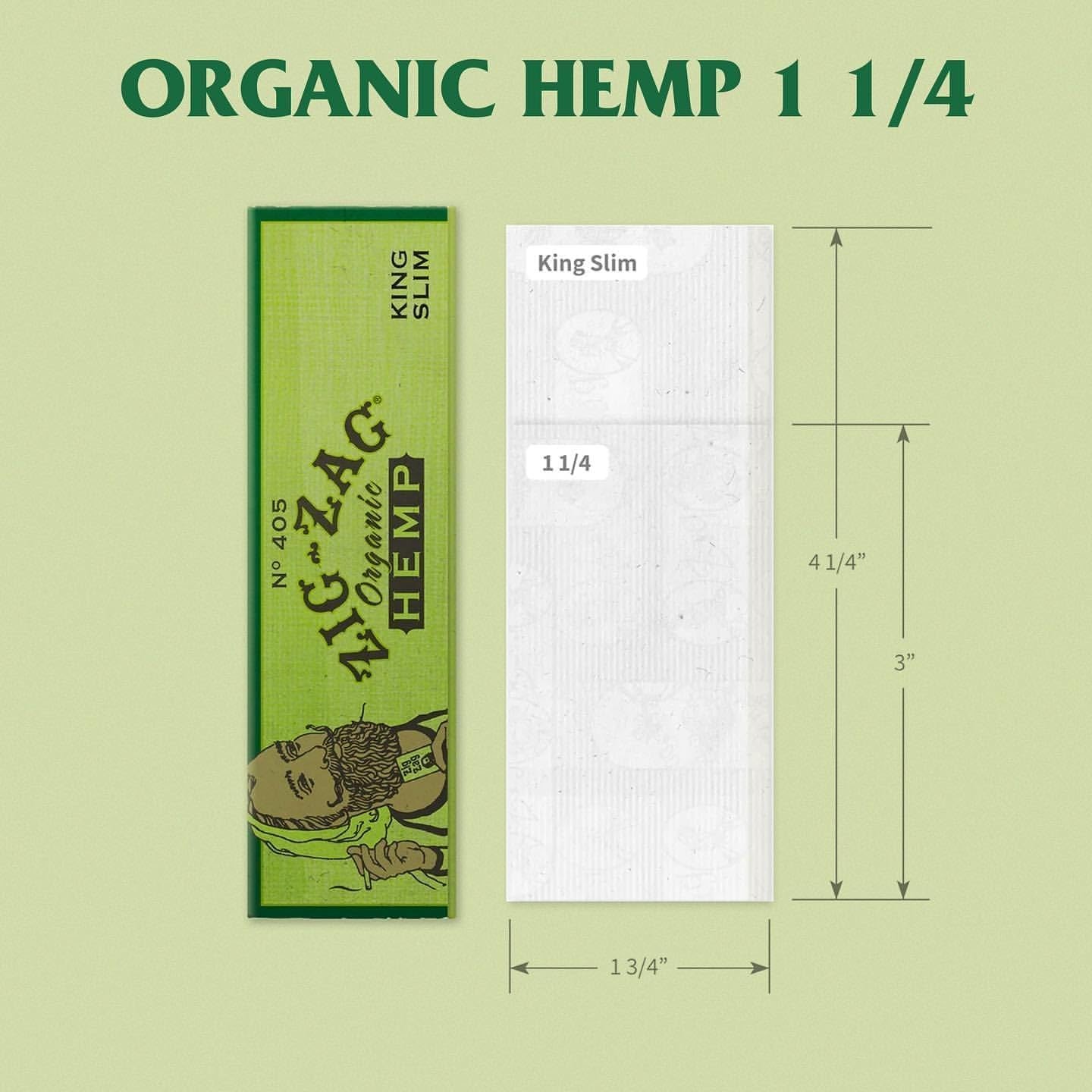 Rolling Paper Hemp Combo – 1 1/4 Size – 5 Pack (50 Sheets & Tips) – Slow Burning