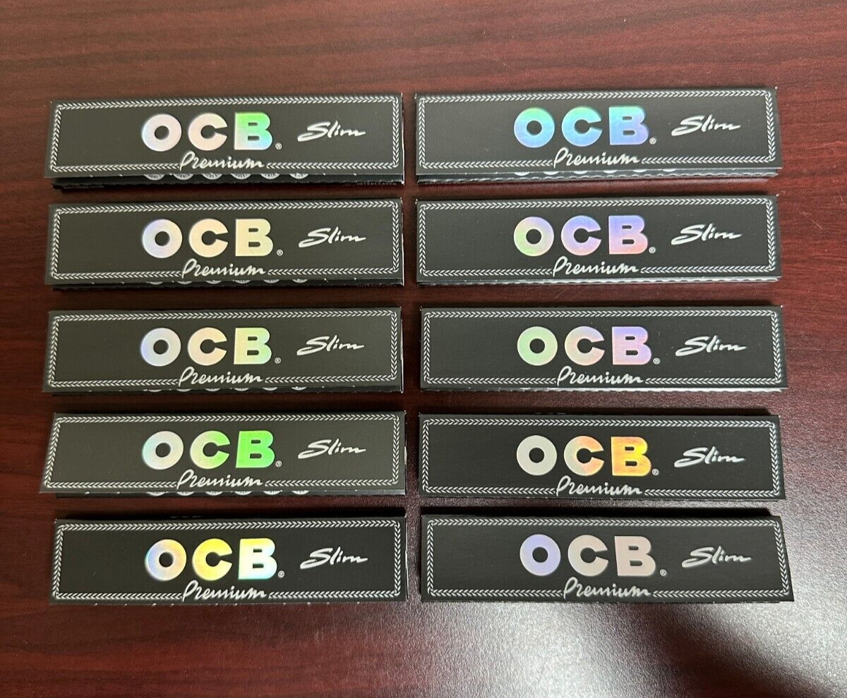 OCB PREMIUM Slim Cigarette Rolling Papers -10 PACKS