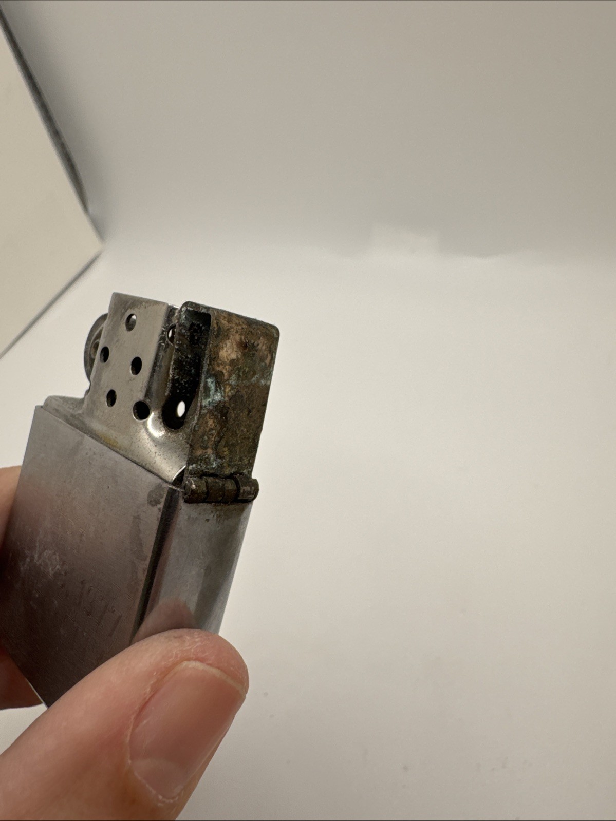 Vintage 1977 Zippo Lighter Religious Verse Engraved — Hinge Repair Needed