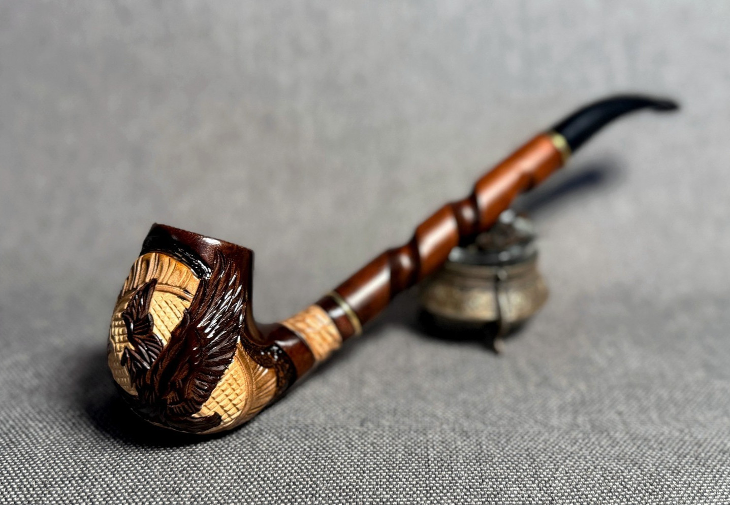Smoking tobacco wooden long pipe 9.4 Churchwarden handmade stem