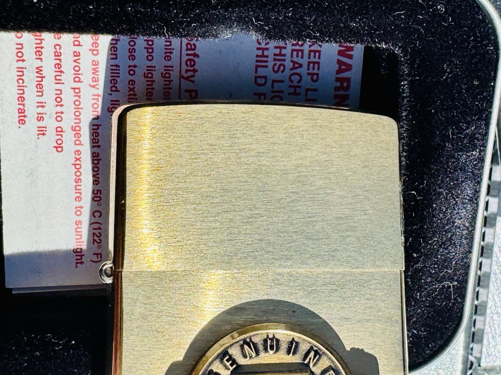 Vintage 1999 Zippo Chevrolet Raised Emblem Lighter Brushed Brass J XV New Boxed
