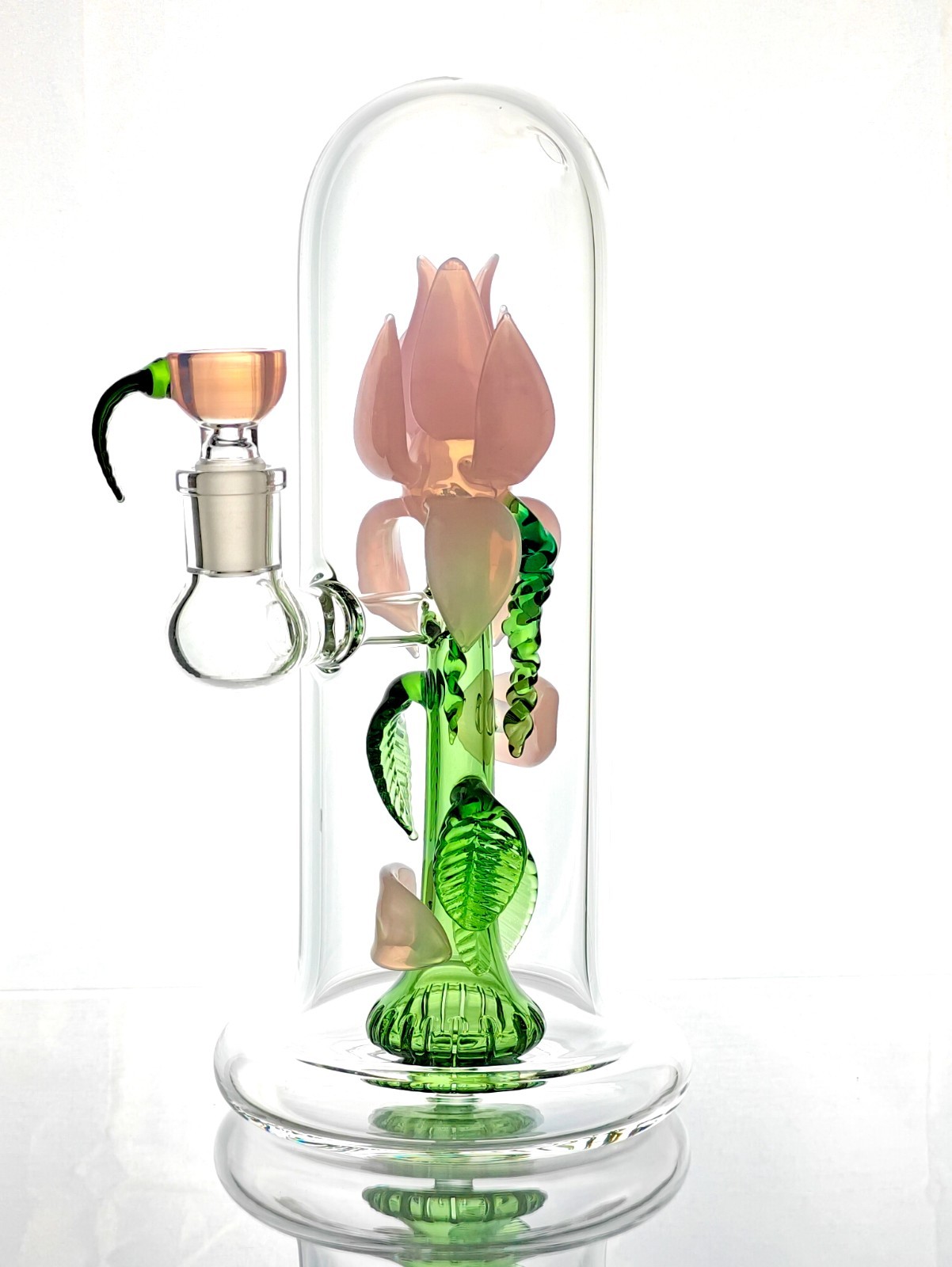 Flower Vase Water Pipe Bong | 9″ Tall, Pink, w/Showerhead Perc | 5mm Thick Glass