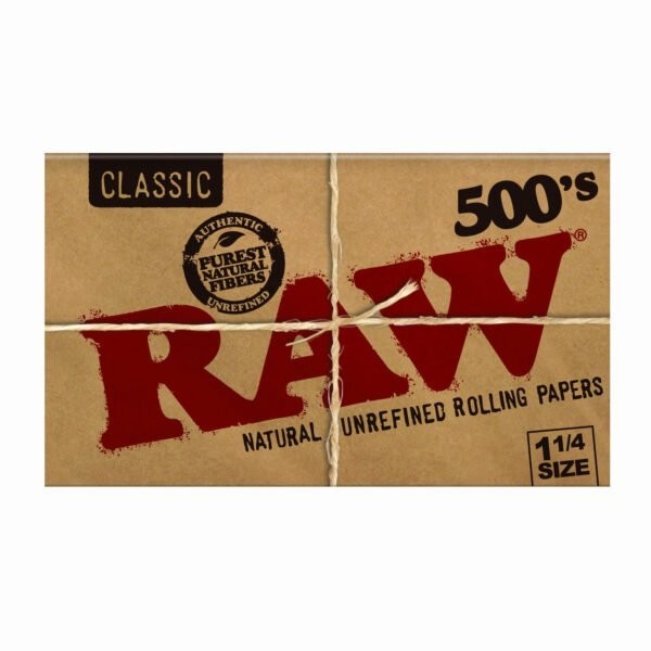 RAW Classic 500s 1 1/4 Rolling Papers (3 Packs) | Natural Unrefined RAWthentic