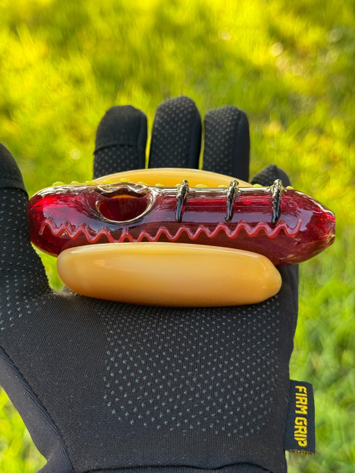 Hot Dog Glass Pipe Smoking Hand Spoon Pipe Tobacco Glass Smoke Bowl Gift