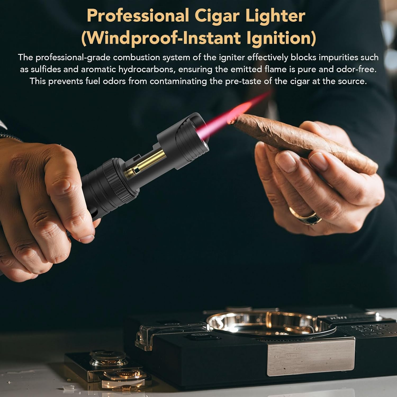 Butane Torch Lighter, Mini Blow Torch- 360° All-Direction Use, Adjustable Contin