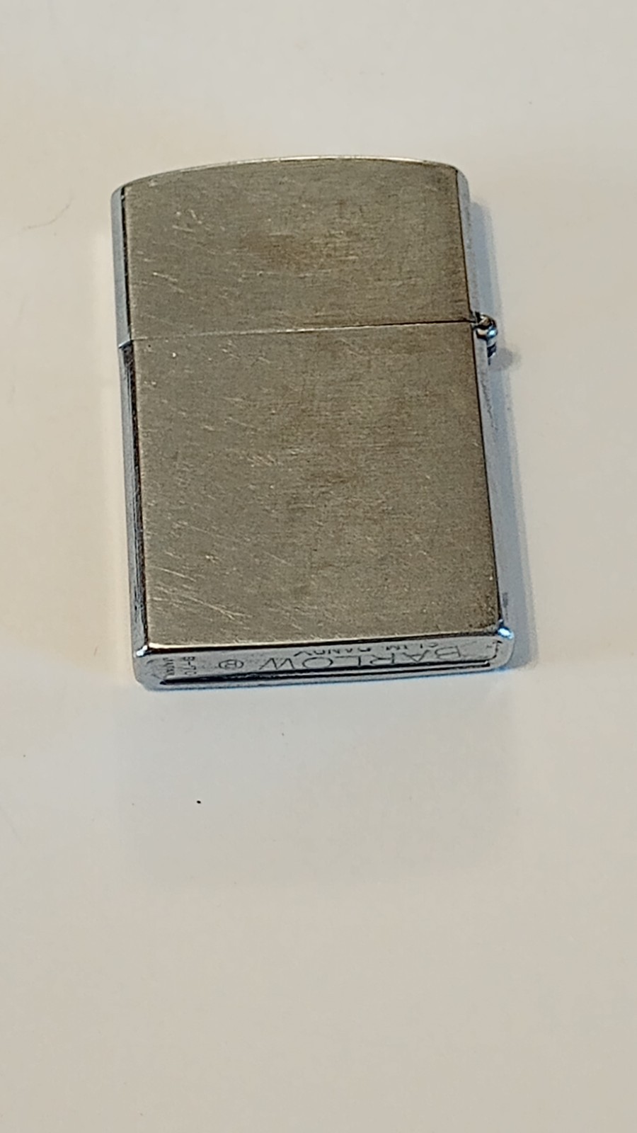 Barlow Slim Dandy Silver USS Lafayette Vintage Collectible Rare Pocket Lighter