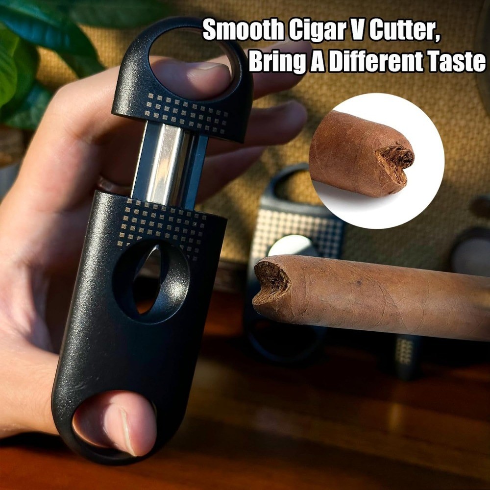 Cigar Cutter Set, with Cigar Straight Cutter, Cigar V Cutter, Cigar Punch,