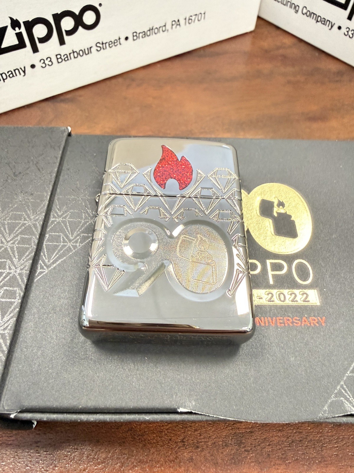 Zippo ARMOR Lighter 90th Anniversary 2022 COTY Black Ice LIMITED 6000 NEW BOXED