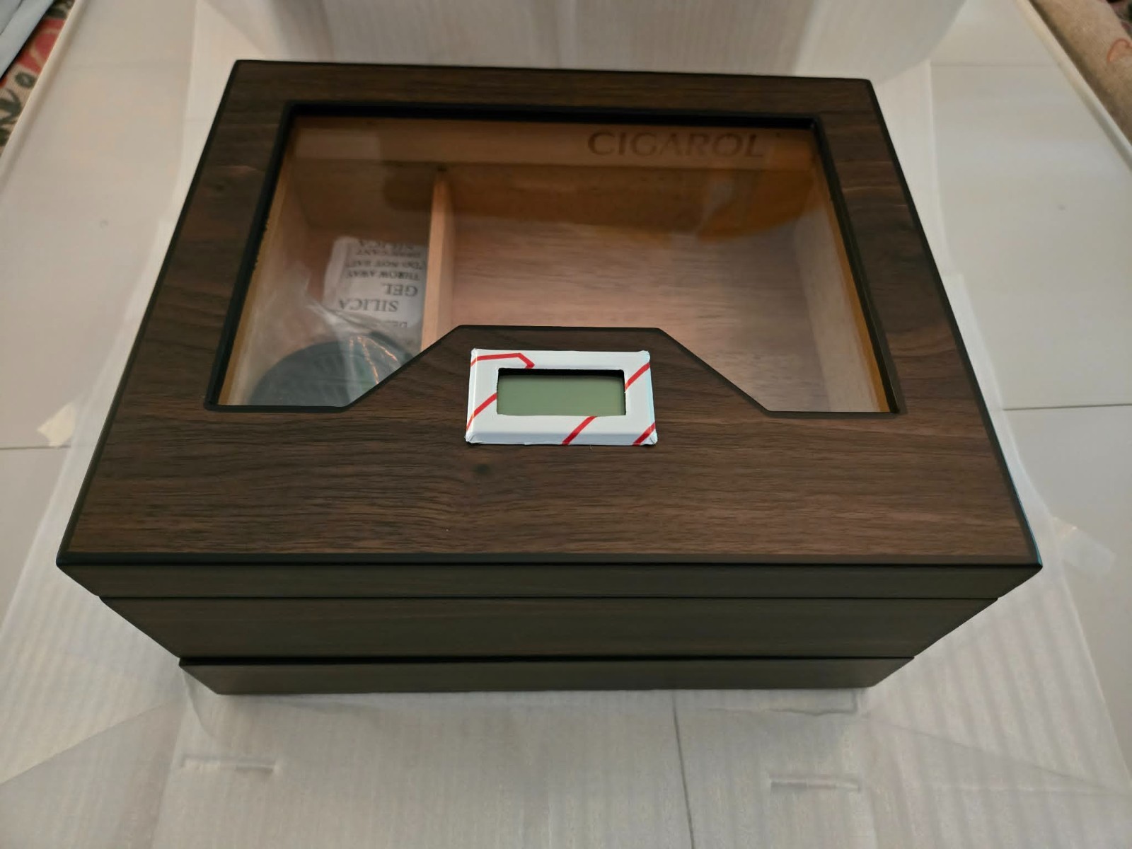 CIGAROL Cigar Humidor Box – Features Cedar Wood Interior, Transparent Glass