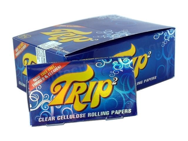 1x Box Trip2 1 1/4 Clear Cellulose Transparent Cigarette Rolling Papers