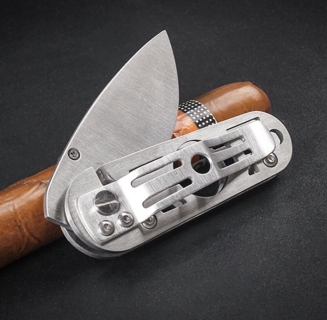 Stainless Steel Cigar Cutter Knife Pocket Cigar Puncher Travel Scissors New