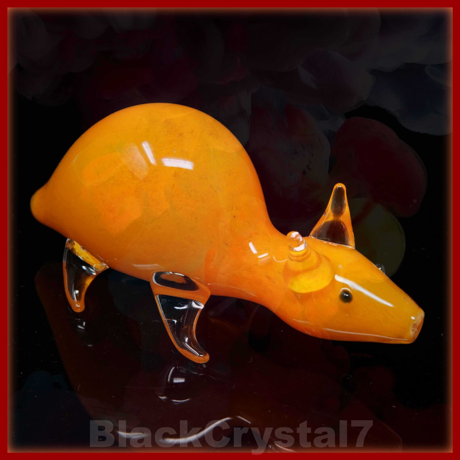 4.5 in Handmade Thick Large Orange Hamster Tobacco Smoking Bowl Glass Pipes