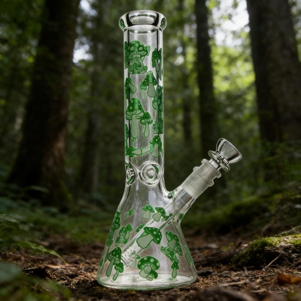10″ Glass Bong Smoking Hookah Water Pipe Heavy Tobacco Beaker With 14mm Bowl US