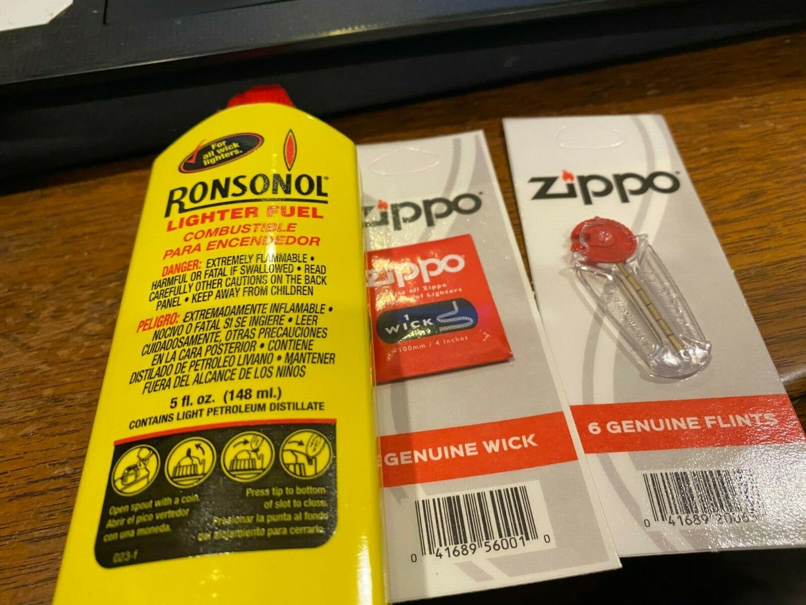 RONSON 5OZ Fuel Value Pack w/ 4 ounce Fluid 6 Genuine Flints & 1 Wick