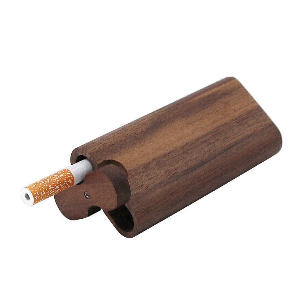Wooden Dugout Pipe Self Cleaning Metal Bat Poker Smoking Pipe One Hitter Kit
