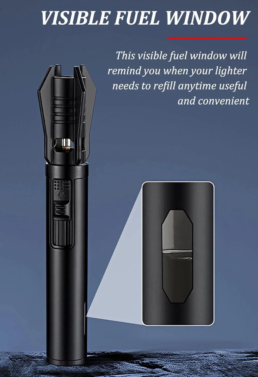 Torch Lighter – Windproof Jet Flame Refillable Butane Lighter with Adjustable F