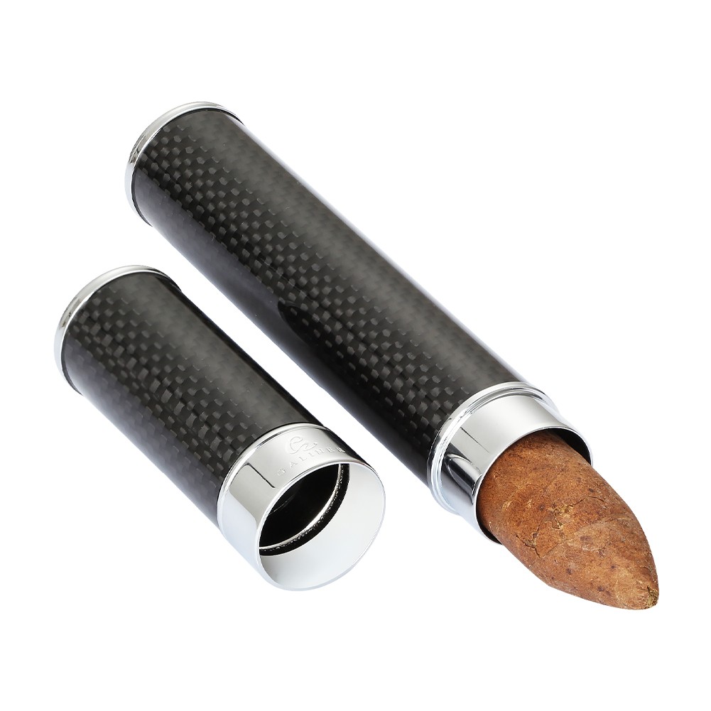 Galiner Travel Vintage Carbon Fiber Cigar Tube Cigarette Case Holder Portable