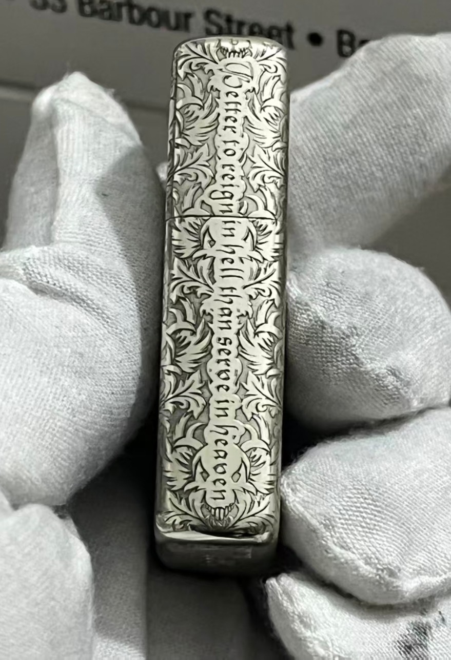 Zippo Lighter KING OF HELL SILVER BOX SILVER + New Box