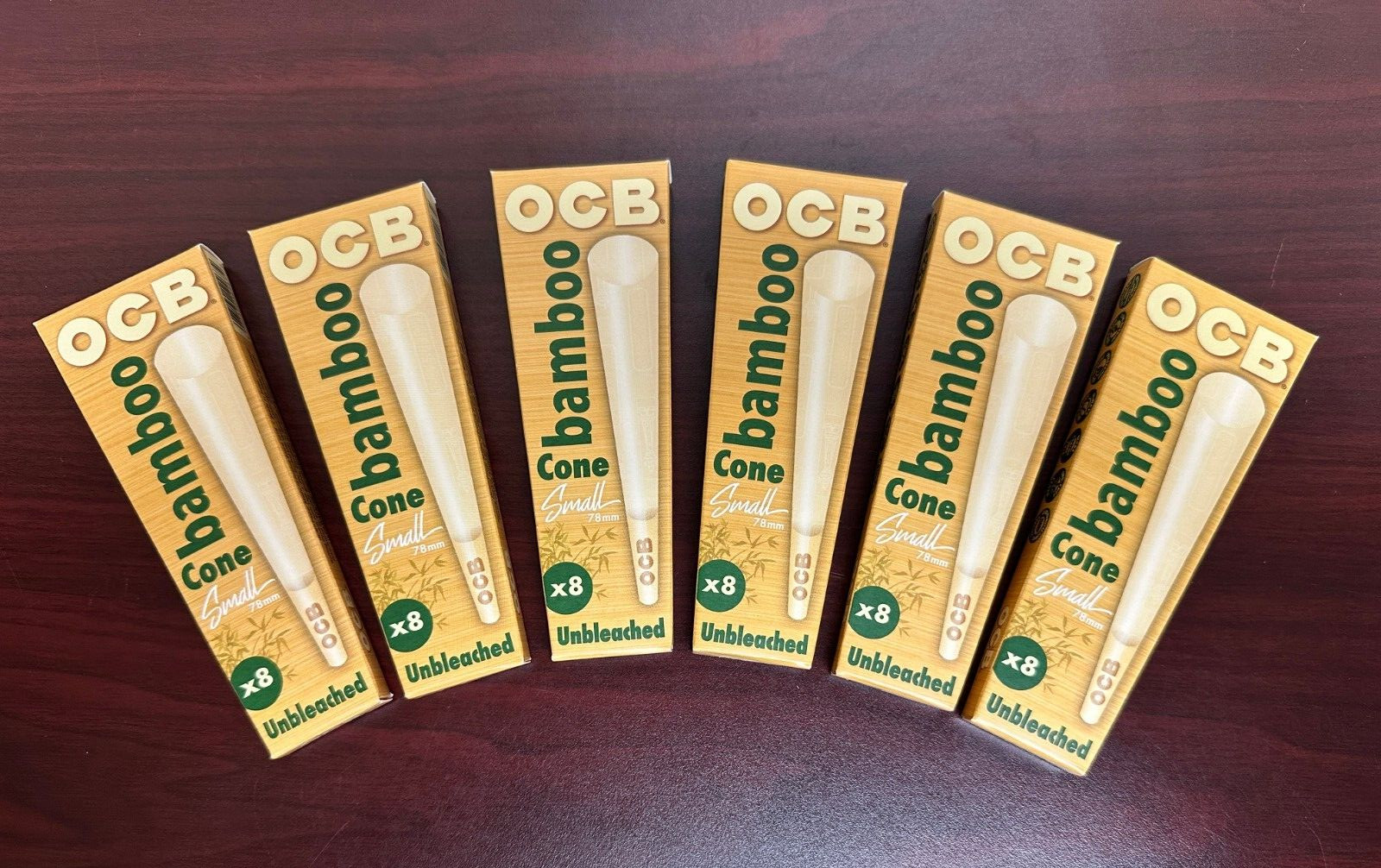 OCB Bamboo 78mm ~SMALL Cones~ 6 PACKS OF 8~48 Total Cones~NEW