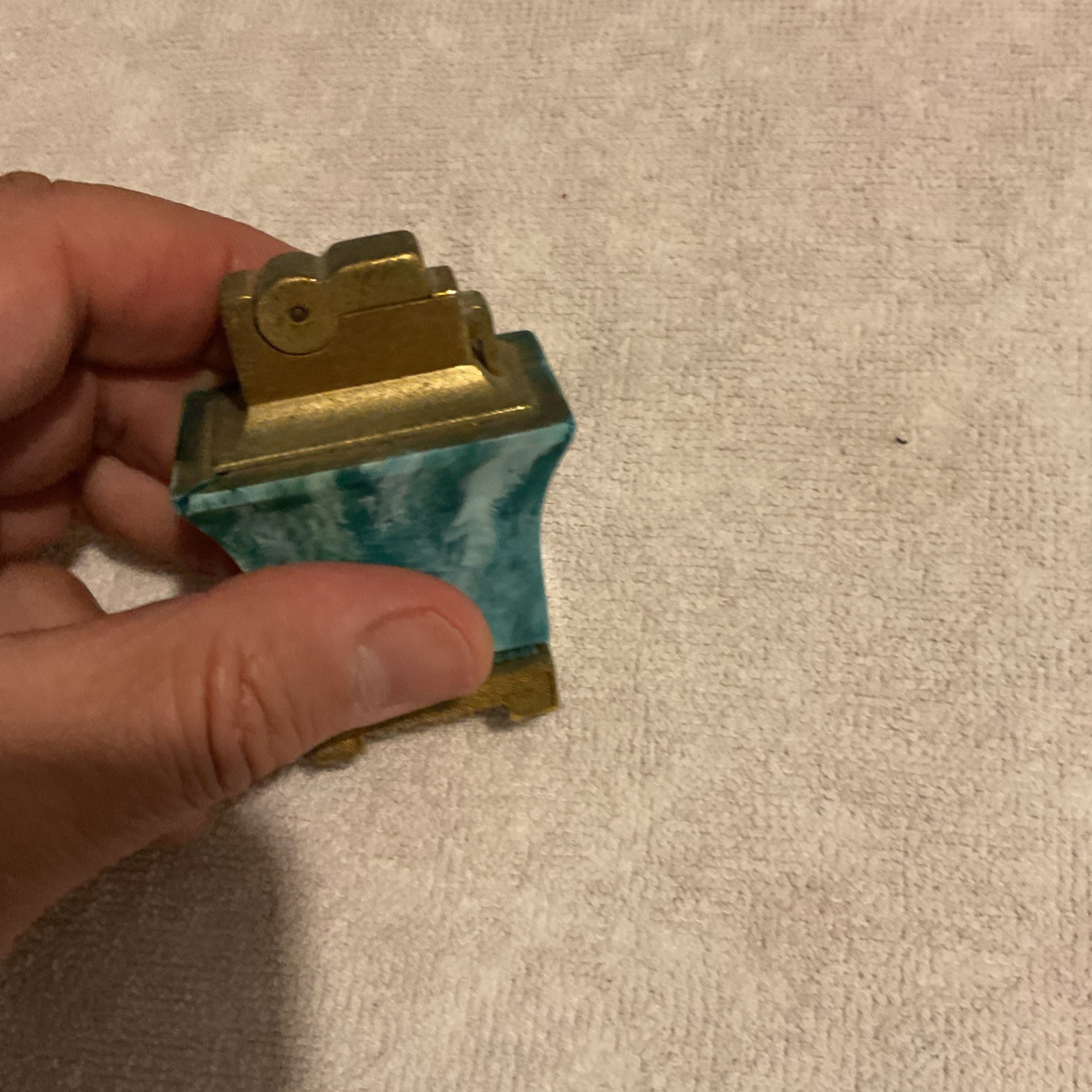 Vintage ASR Table Green Bakelite Gold Tone Cigarette Lighter made in USA