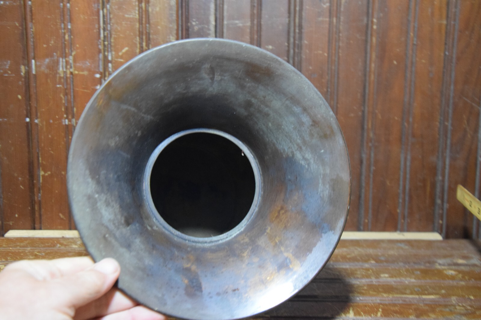 BRASS METAL SPITOON RAILROAD 1930s VINTAGE BAR WESTERN SALOON CHEWING TOBACCO